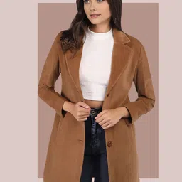 roadster Polyester Solid Coat For Women-picture-14