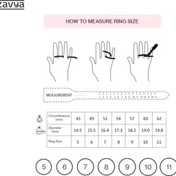 zavya Sterling Silver Cubic Zirconia Rhodium Plated Ring image 3