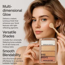 fidah 4-Shade Highlighter Palette – Multi-Dimensional Glow Kit Highlighter image 2