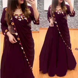 new pooja Embellished Semi Stitched Lehenga Choli image 2