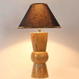 sapphire Fabric Bambo Table Lamp With Shade image 4