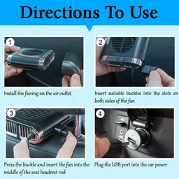 rkpsp 5V Seat Fan With Head Restranit,4 Clamps & High Airflow 165 Car Interior Fan image 5