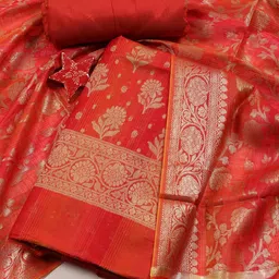 meena bazaar Unstitched Art Silk Salwar Suit Material Solid-picture-24