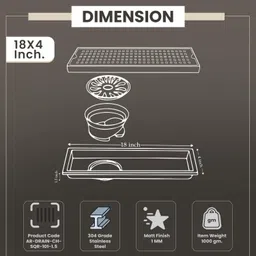 evanex Floor Stainless Steel Pop-Up Strainer image 5