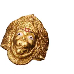 s k d j Adjustable Hanuman ji pendant golden finger ring for mens for boys Brass Gold Plated Ring image 5