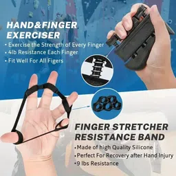 gjshop 5pcs Kit With Finger Exerciser, Hand Grip, Extension, Grip Ball, Forearm Hand Grip/Fitness Grip image 4