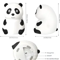 finaro Cute Panda Silicon Night Lamp USB Rechargeable 7 Color Changing For Kids Night Lamp image 3