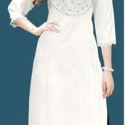 alkalinerahu Women Solid Pure Cotton A-line Kurta image 3