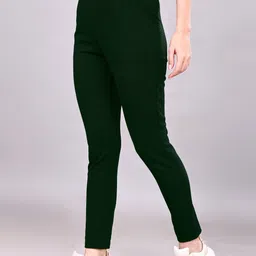 leewan Women Self Design Dark Green Track Pants-picture-15