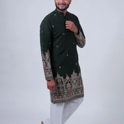 varbandhan Men Embroidered Viscose Rayon Straight Kurta image 5