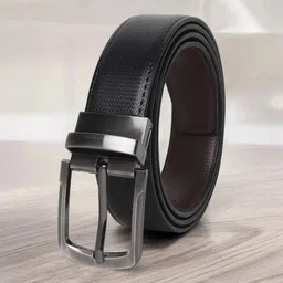 killer Men Formal, Casual, Evening, Party Black Artificial Leather Reversible Belt image 1