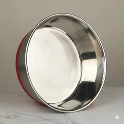 Heavy Duty Stainless Steel Pet Bowl | Dog & Cat Feeding Bowl with Rubber Base, Stainless Steel Pet Bowl-image-3