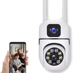 OneXsale Mini PTZ Dual Lens/Screen Camera Motion Alerts, Night Vision, 2-Way Audio Security Camera-picture-10