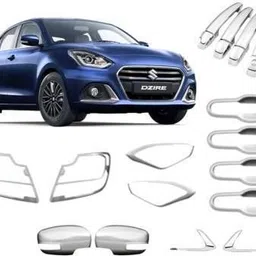 acecart Exterior Chrome Combo Kit For Swift Dzire (2020-Present) Set of 18 Pcs Chrome Maruti Swift Dzire Front Garnish-picture-17