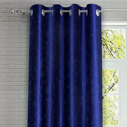 cortina Blue Florals Polyester 5ft Blackout Eyelet (Set Of 2) image 2