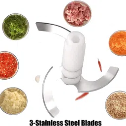 homix by stainless steel blade Manual Hand Press Vegetable Chopper multi colour pack 1 Vegetable & Fruit Chopper image 3
