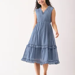 aask Women Fit and Flare Grey Above Knee/Mid Thigh Length Dress-picture-42