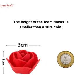 satyam kraft 50 Pcs Artificial Rose Foam Flowers Pink Rose Water floating Flowers Pink Rose Artificial Flower image 3