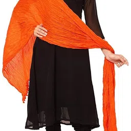 yana collection Cotton Blend Solid Beige, Orange Men Dupatta image 3