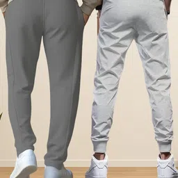 nb nicky boy Pack of 2 Men Printed Grey, Grey Track Pants image 2