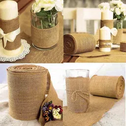 delinger 2" Wide Jute Twin Burlap Craft Ribbon Lace On Spool, 2 Metre Long Pack of 3 image 4