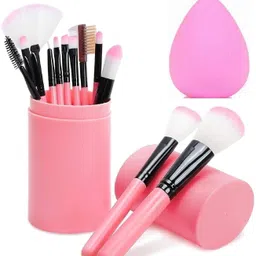 Professional Makeup Brush Set With Storage Box + Big Sponge Makeup Puff.-image-28