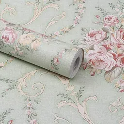 PVC Floral & Botanical Green Wallpaper-image-50