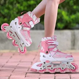 jetoyni Inline Adjustable Roller Skating Shoes with Led Flash Lights for Unisex 13 inch x 3 inch Skateboard-picture-21