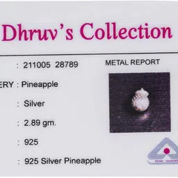 dhruvs collection 925 Silver Pineapple Fruit for Home Decor, Pooja, Gift Purpose & Donation Decorative Showpiece - 4 cm image 5