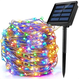 XERGY Multicoloured Solar Powered LED Outdoor Decoration String Light 12 m image 2