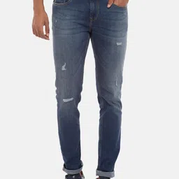 SF JEANS by Pantaloons Men Blue Skinny Fit Mildly Distressed Light Fade Jeans-picture-12