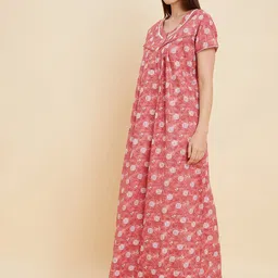 Sweet Dreams Rose Printed Pure Cotton Maxi Nightdress image 5