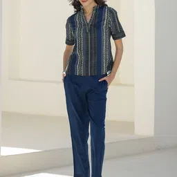 SANSKRUTIHOMES Women Printed Pure Cotton Top With Trousers Co-Ords-image-48