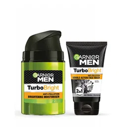Garnier Turbo Bright Anti-Pollution Face Wash 100g & Brightening Moisturiser 50g image 1