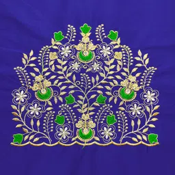 vishwambhari enterprise Unstitched Art Silk Blouse Material Embroidered image 2