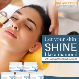 Aryanveda Diamond Facial Kit With Aloe Vera Extract For Skin Lightening & Tightening- 210g image 3