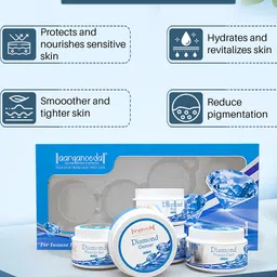 Aryanveda Diamond Facial Kit With Aloe Vera Extract For Skin Lightening & Tightening- 210g image 5