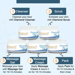 Aryanveda Diamond Facial Kit With Aloe Vera Extract For Skin Lightening & Tightening- 210g image 2