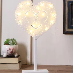 TAYHAA White Heart Shaped LED Lighting Table Lamp image 2