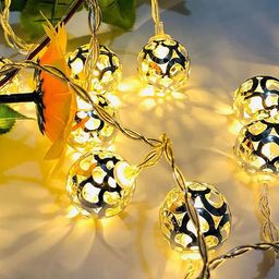 Homesake Golden Metal Ball Shaped LED Fairy String Lights-picture-7