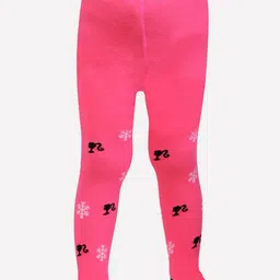 Bonjour Girls Pink & Black Barbie Printed Tights-picture-47
