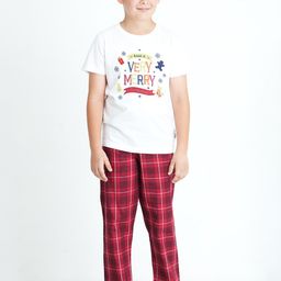 mackly Boys White & Red Printed Night Pure Cotton suit-picture-11