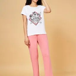 YU by Pantaloons Women White & Pink Printed Night suit-image-48