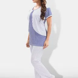 Be You Striped Satin Night Suit image 4