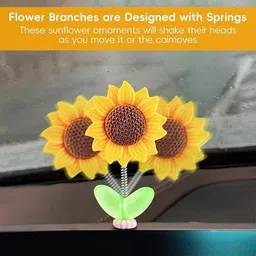 zivini Mini Sunflower for Car Dashboard, Car Dashboard Decoration Items, Decorative Showpiece - 5 cm image 4