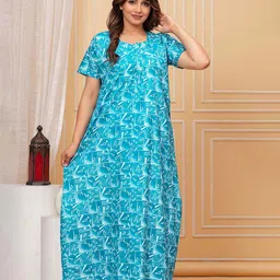 JVSP FASHION Geometric Printed Pure Cotton Maxi Nightdress image 2