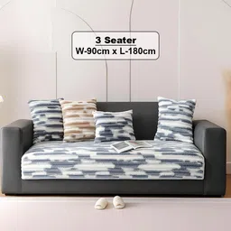 dream care Fleece 3 Seater Sofa Plain Cover-picture-33