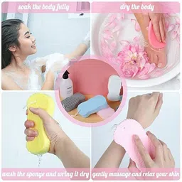ramya beauty care Kids Ultra Soft Exfoliating Sponge | Asian Bath Sponge For Shower pack-1 image 3