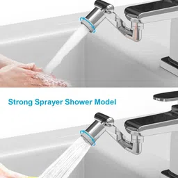 kruvad Rotating Faucet Extender Aerator Universal 2 Water Outlet Modes Sink Kitchen Faucet Mount image 4