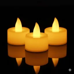 zunbella Flameless LED Tea Light Candles –Smokeless, Battery Operated, Festive Home Decor Plastic (Pack of 24) Table Diya Set-picture-11